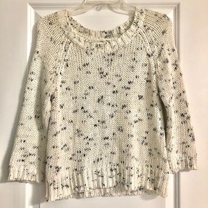 American Eagle White Sweater with Blue Specks